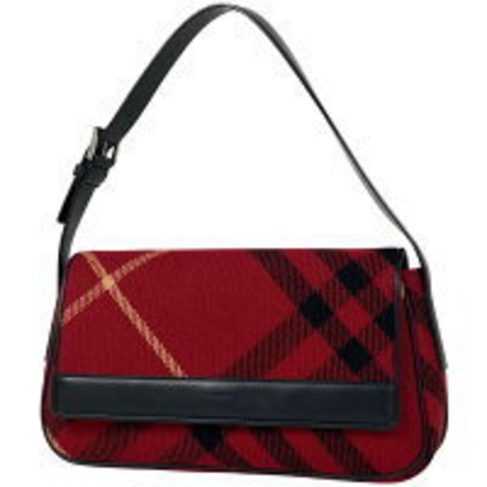 Burberry Check Shoulder Bag Red